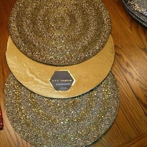 Set Of Three Max Studio Beaded Chargers/Placemats